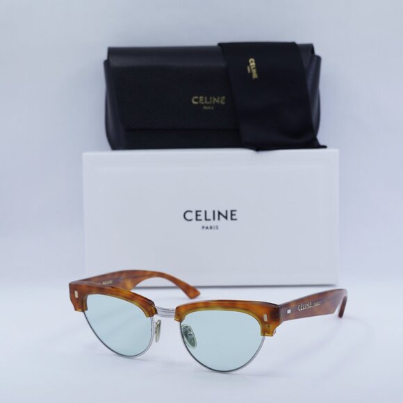 Final Price! Celine CL40059U 18N Light Havana/Blue Sunglasses - Picture 5 of 12